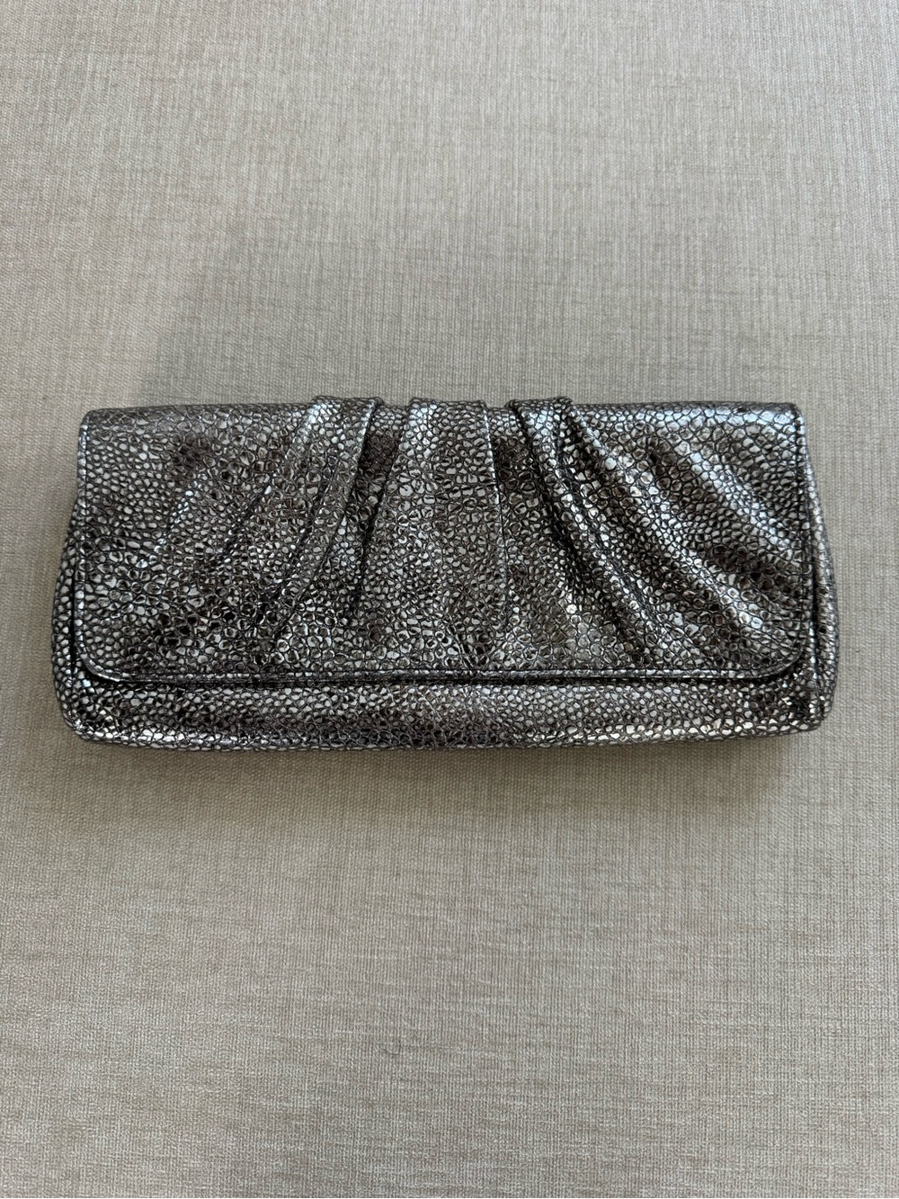 Metallic Silver Evening Clutch